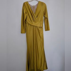 Elegant Gold Wrap Dress